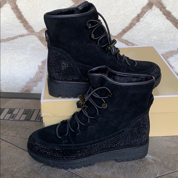 MICHAEL KORS MARLEY BOOTIE SUEDE BLACK - Picture 2 of 16